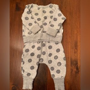 Bonds Grey polka dot set 0-3 months